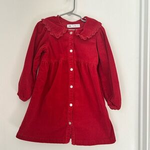 Zara Kids Red Button-Down Dress